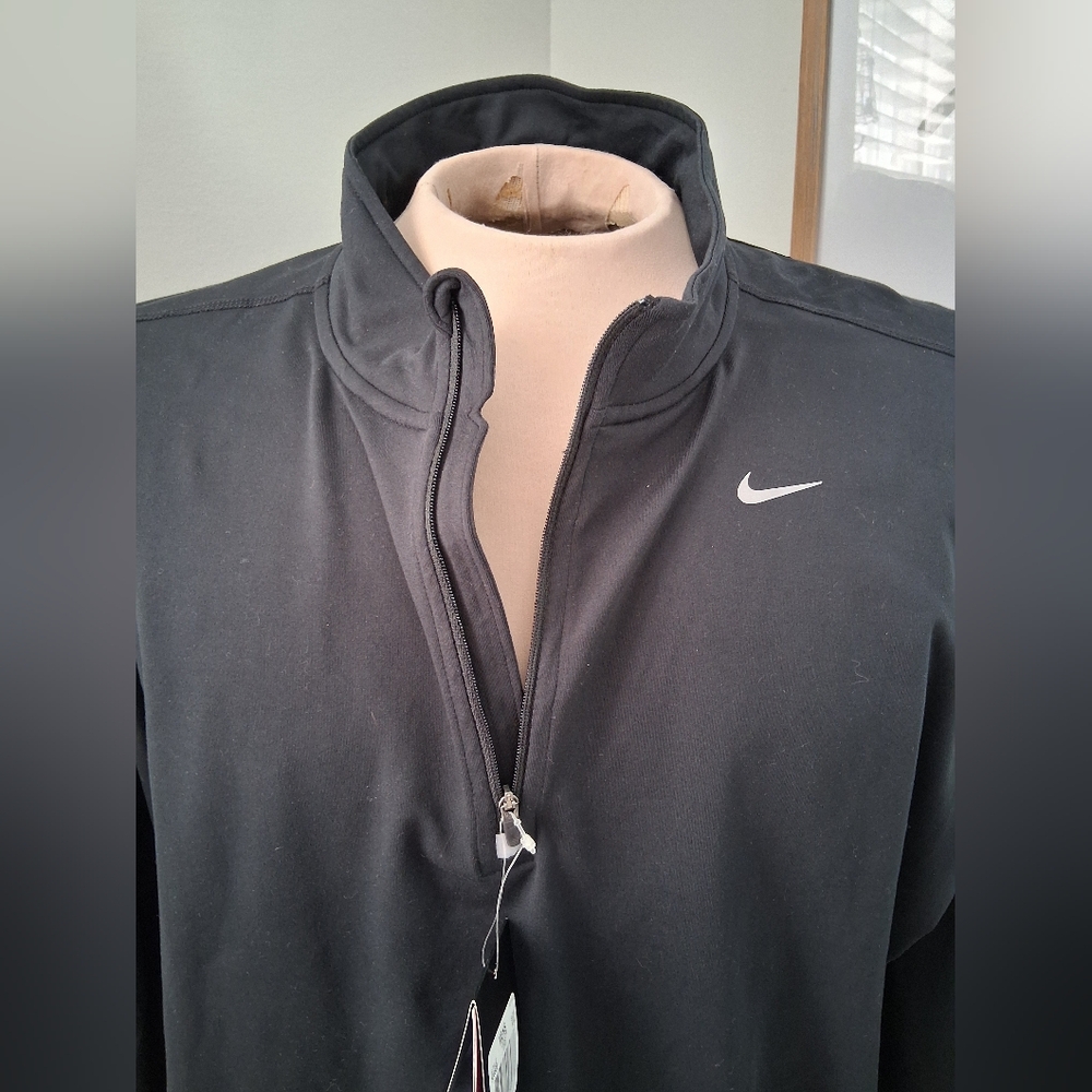 Nike Running Black Dri-Fit Long Sleeve W/ Business Logo On Arm Sz XXL NWT - Picture 6 of 11